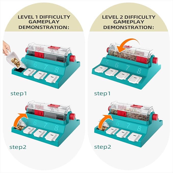 KADTC Paw-Activated Rolling Puzzle Game Toy Level 2 in 1 Treat Toys Capacity 16.4oz Slow Feeder Adjustable Interactive Food Dispenser for Medium/Large Dogs Brain Mental Stimulation and Healthy Eating