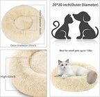 Cat Beds for Indoor Cats,20 Inch Dog Bed for Small Melium Large Dogs, Washable-Round Pet Bed for Puppy and Kitten with Slip-Resistant Bottom
