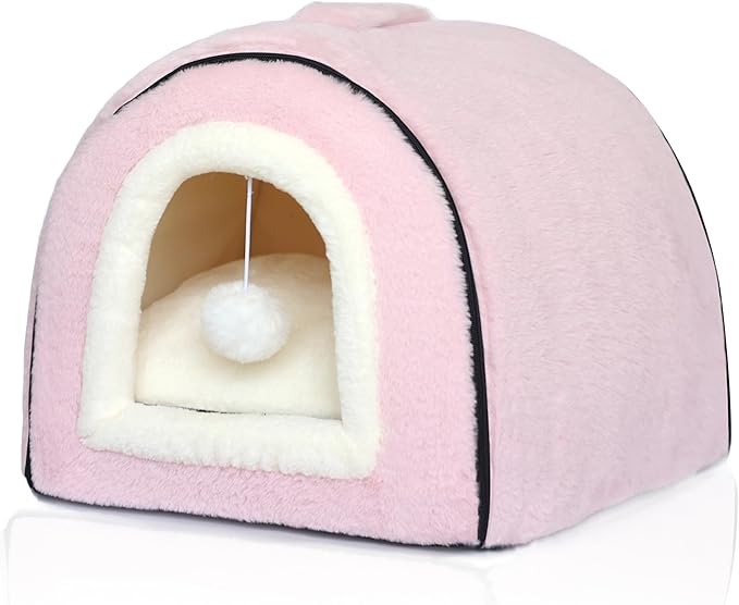 Cat Bed for Indoor Cats,Foldable cat cave,Anti-Slip & Water-Resistant Bottom,cat Houses for Indoor Cats or Small Dogs,Kitten Tent,Rabbit Bed,cat beds & Furniture