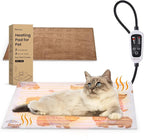 Bearhug Cat Heating Pad, Pet Heating Pad 18"×18"[Two Replaceable Cover] Adjustable Temperature Dog Heating Pad with Steel-Wrapped Cord, Waterproof and Chew-Resistant for Cats Puppies Small Animals
