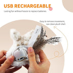 Gigwi Flappy Bird Cat Toy For Indoor Cats, Rechargeable Lifelike Sandpiper Interactive Flapping Bird Cat Toy Tweet, Flapping Wings & Lively Chirping, Catnip Toys For Kitten, Touch Activated (Princess)