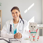 Avont Cat Recovery Suit - Kitten Onesie for Cats After Surgery, Cone of Shame Alternative Surgical Spay Suit for Female Cat, Post-Surgery or Skin Diseases Protection -Christmas(L)