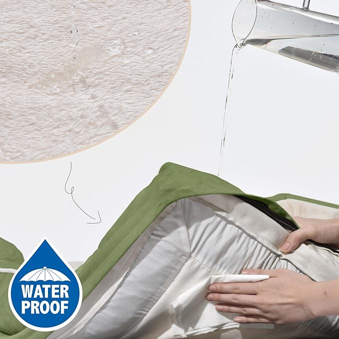 Comfort Expression Small Dog Beds Waterproof Orthopedic Foam Dog Sofa Beds for Medium Dogs Comfy Pet Bed with Washable Removable Cover & Non-Slip Bottom(Small,Light Green)