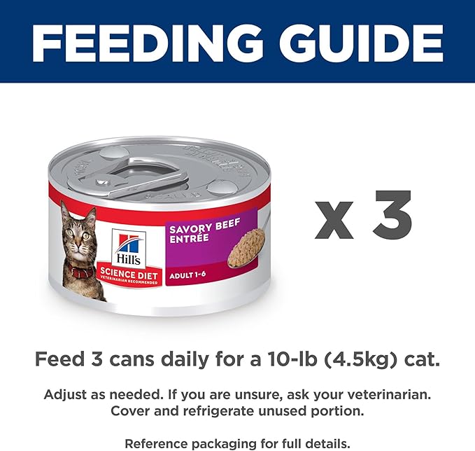 Hill's Science Diet Adult 1-6, Adult 1-6 Premium Nutrition, Wet Cat Food, Beef Minced, 2.9 oz Can, Case of 24