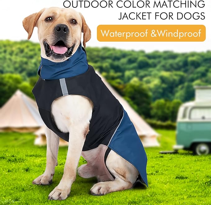 S Windproof Dog Winter Jackets - Outdoor Coats for Cold Weather & Rain, Waterproof with Leash Hole