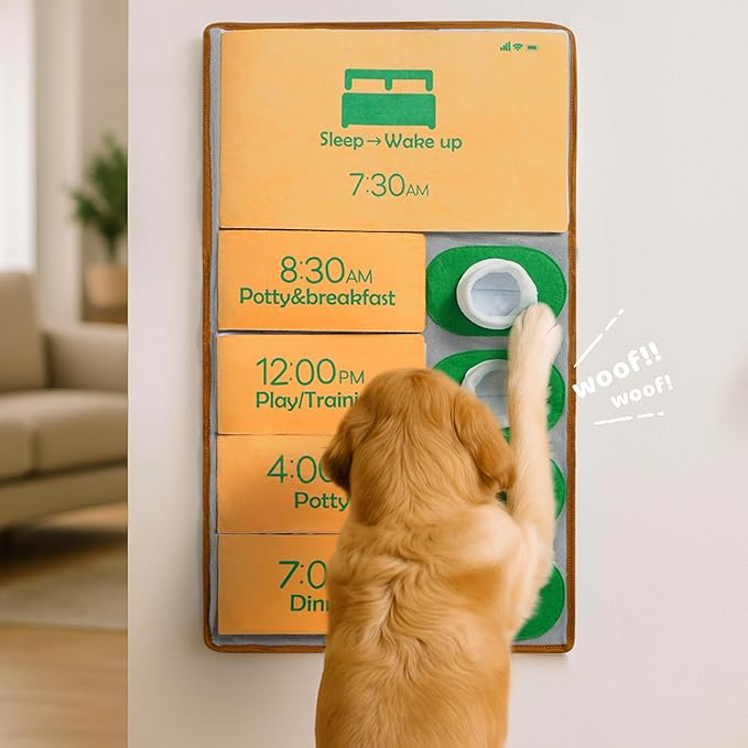 Nocciola Interactive Dog Toy, 28" x 16" Snuffle Mat for Dogs Phone Alarm Clock Design Slow Feeder Mental Stimulation Dog Enrichment Hide and Seek Dog Puzzle Sniff Mat Toys for Small Medium Large Dogs