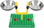 NCAA Oregon State Beavers Goalpost Football Field Dog Feeder – Adjustable Elevated Dog Bowls with Stand, 2 Stainless Steel Bowls, Non-Slip Rubber Feet, Raised Pet Feeder for Large & Small Dogs
