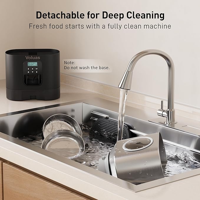 VOLUAS Automatic Cat Feeders for Two Cats,Stainless Steel 5L Pet Feeder for Cats and Dogs Timed Cat Feeder Pet Dry Food Dispenser, Silver Black