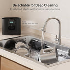 VOLUAS Automatic Cat Feeders for Two Cats,Stainless Steel 5L Pet Feeder for Cats and Dogs Timed Cat Feeder Pet Dry Food Dispenser, Silver Black