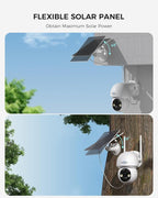Hiseeu Solar Camera Wireless Outdoor, Home Security Camera System, 2.4G & 5G WiFi, Solar-Powered 4MP 6 Cam-Kit, Color Night Vision, 360° View, Pan & Tilt, 1TB HDD, No Subscription