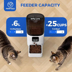 PAPIFEED 6L Automatic Cat & Small Dog Feeder - Programmable Pet Feeder with 36 Daily Meals, Detachable Stainless Steel Bowl, 25 Cup Capacity Smart Food Dispenser for Easy Cleaning
