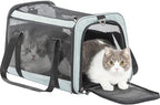 Petsfit Cat Carrier Dog Carrier, Large Capacity Lightweight Soft-Sided Pet Carrier for Travel, with Adjustable Shoulder Strap, Auto Locking Zipper Head and Washable Fleece Pad