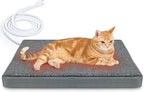 Heated Pet Beds for Indoor/Outdoor Cat & Dog Orthopedic Foam Warming Cat Beds Auto Temperature Control, Washable Cover with Waterproof Liner Thermo Kitty Electric Heating Bed
