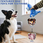 Squeaky Stuffed Dog Toys, Chew Toy for Large Medium Small Breeds, Plush Dog Toys to Keep Them Busy, Puppy Teething Dog Toy, Crinkle Dog Toy (Blue Hippo)
