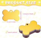 Roowest 100 Pcs Blank Dog Pet Tags for Engraving 38mm Aluminum Bone Shape Name Tag Colorful Double Sided Dog Cat Phone Number Pendants