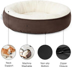 Love's cabin Round Donut Cat and Dog Cushion Bed, 30in Pet Bed for Medium or Large Dogs, Anti-Slip & Water-Resistant Bottom, Soft Durable Fabric Pet beds, Washable Calming Cat & Dog Bed Brown
