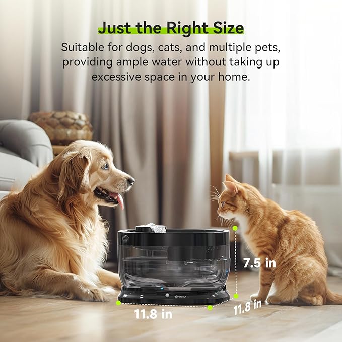 Wireless Dog Water Fountain,Battery Operated Dog Water Dispenser with Motion Sensor, 237 oz/ 7L Cordless Fountain Water Bowl 3 Work Modes for Large Dogs Cats Multi-Pets - FP30