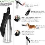 27 OZ Dog Water Bottle Portable Stainless Steel Convenient Pet Water Dispenser, Leak Proof Puppy Travel Water Bowl for Dog Outdoor Walking, Hiking, Perfect Size for All Dog Breeds, Black