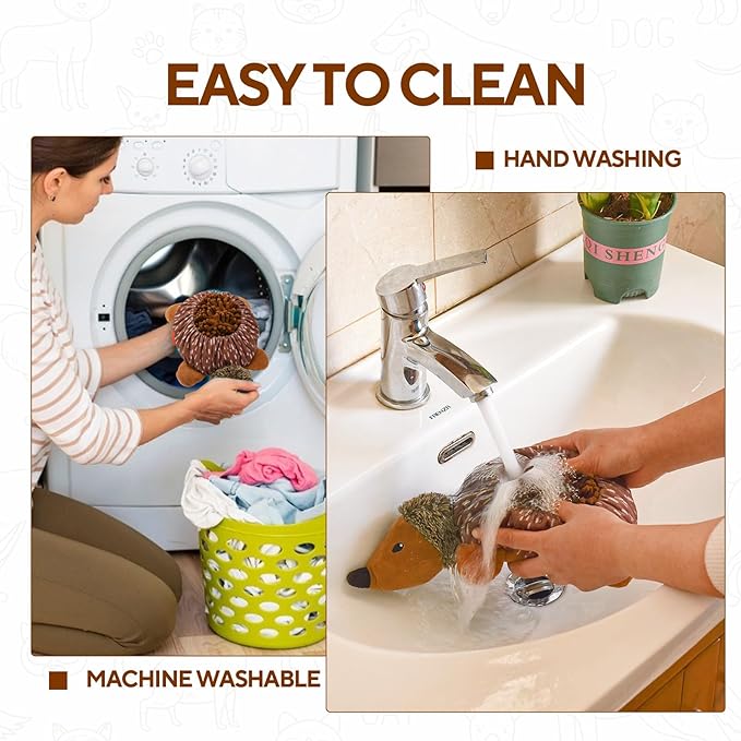 Interactive 2 in1 Snuffle and Squeaky Plush Dog Toy, Treat Hiding Dog Toys, Enrichment Stuffed Toys, Hedgehog Shape