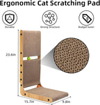 Nekosan Cat Scratcher, L-Shaped Cat Scratching Post, for Wall and Couch Protection, Cat Scratching Board with 2 Cat Ball Toys for Indoor Cats, Large