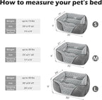 INVENHO Small Dog Bed Rectangle Washable Orthopedic Soft Calming Sleeping Durable Pet Cuddler with Anti-Slip Bottom