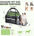 Lekereise Top Expandable Pet Carrier TSA Airline Approved Soft Sided Underseat Up to 15lbs Travel Carriers for Small Cats and Dogs with Convertable Dog Leash and Anti-Scratch Mesh