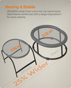 Feandrea Pet Bed, Cat Hammock, Elevated Cat Bed for Multiple Cats, with Removable Washable Mesh, for Pets up to 20 lb, Oval, Gray UPCB001G01