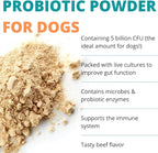 Approx 120 Servings of Dog Probiotic Powder - Probiotics and Digestive Enzymes Supplement and Dog Digestive Support - Made in The USA
