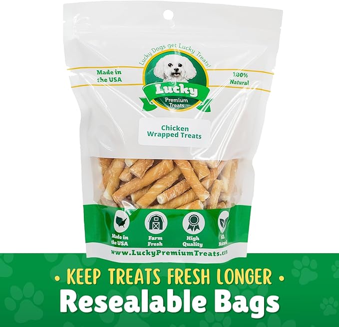 Chicken Wrapped Rawhide Dog Treats for Toy Dogs Under 25 lbs. – 150ct. Rawhide Chew Sticks – Limited Ingredient Long Lasting Chews Made in The USA with Natural Chicken and Beef Hide Twists
