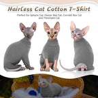 ROZKITCH Hairless Cat Clothes, Breathable Soft Jumpers for Sphynx Cats Only, Coat with Four Legs, Warm Sweater T-Shirt Pajamas Jumpsuit Vest Cornish Rex, Devon Rex, Peterbald Grey L