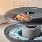 iPettie Donut Frost 6 Meal Cordless Automatic Pet Feeder, Dry & Wet Food Automatic Cat Feeder with Two Ice Packs, Rechargeable Massive Battery, Programmable Timer, Holds 6 x ½ lb. of Food