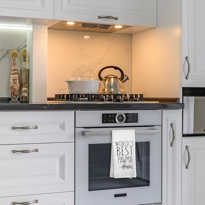 World's Best Pawma Kitchen Towels, Dog Pawma Gifts for Dog Dad Dog Owner Dog Lovers, Dog Grandma Gifts from Children, Pawma Mother's Day Birthday Gifts Tea Towels Kitchen Hand Towels 16x24 Inch