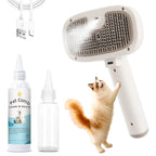 Cat Steam Brush, Dog Brush for Shedding, Pet Spray Hair Removal Comb, Pet Grooming Brush for Short & Long Haired Dogs & Cats,Spritz Defur Comb with Waterless Shampoo (White)