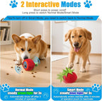 AIERSA Interactive Dog Toys, Automatic Dog Treat Ball Dispenser Toy to Keep Them Busy, Anti-Boredom Electric Moving Puzzle Dog Toys, Self-Rolling Treat Ball Toy for Small and Medium Dogs(Tomato)
