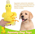 EXPAWLORER Plush Squeaky Duck Dog Toy - Soft Stuffed Small Dog Toys Cute Yellow Duck, Best Birthday Gift Interactive Filled Chew Toys for Puppy Small Medium Dogs Biting Training Teething, 2 Pack
