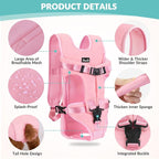 Lukovee Dog Backpack Carrier, Legs Out Easy-fit Dog Front Carrier for Small Medium Dogs, Adjustable Hands Free Dog Chest Carrier for Hiking Cycling (PI,L)