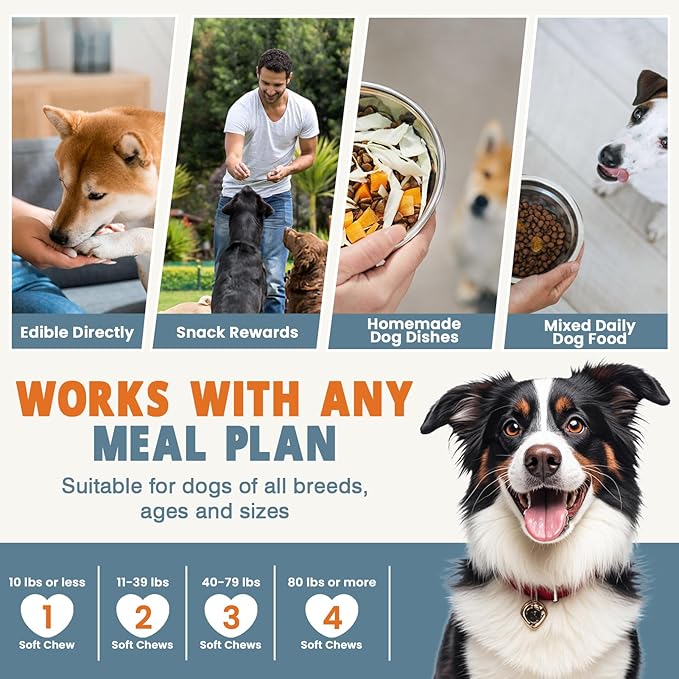 24-in-1 Dog Vitamins and Supplements 300 Ct Dogs Multivitamin Chewable Contain Chondroitin Probiotics Omega-3 Glucosamine for Dogs Skin Coat Heart Joint Gut Digestion Liver Brain Eyes Immune Support