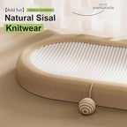 Panup Sisal Cat Scratcher - 24" Cat Scratcher Cardboard, 3 in 1 Oval Cat Scratching Bed Pad with Play Ball, Durable Cat Scratch Lounge for Indoor Cats, Kittens & Puppies