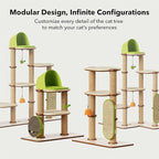 PETLIBRO Infinity Cat Tree Tower for Indoor Cats, Modular Design with Cat Bed, Toy, Felt Pads, Sisal Scratching Posts, 2-Second Setup, Sturdy Multi-Level Activity Center Cat Condo for Any Room