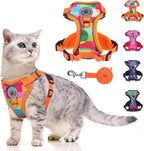 BEAUTYZOO Cat Harness and Leash Escape Proof for Walking[MAX Safety Upgrade]- Neck Release Adjustable Harness for Cats Puppy,Soft Comfortable Lightweight & Reflective Travel Kitten Harness for Outdoor