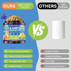 Flea and Tick Prevention for Cats - Cat Flea Treatment with Skin & Coat Support, 500 Crunchy & Creamy Chews, Oral Natural Flea Chewables for Gut & Immunity Support for All Breeds & Ages Chicken Flavor