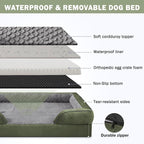 INVENHO Orthopedic Dog Bed for Extra Large Dogs, XXL Egg-Crate Foam Dog Couch with Washable Removable Cover, Waterproof Lining and Nonskid Bottom