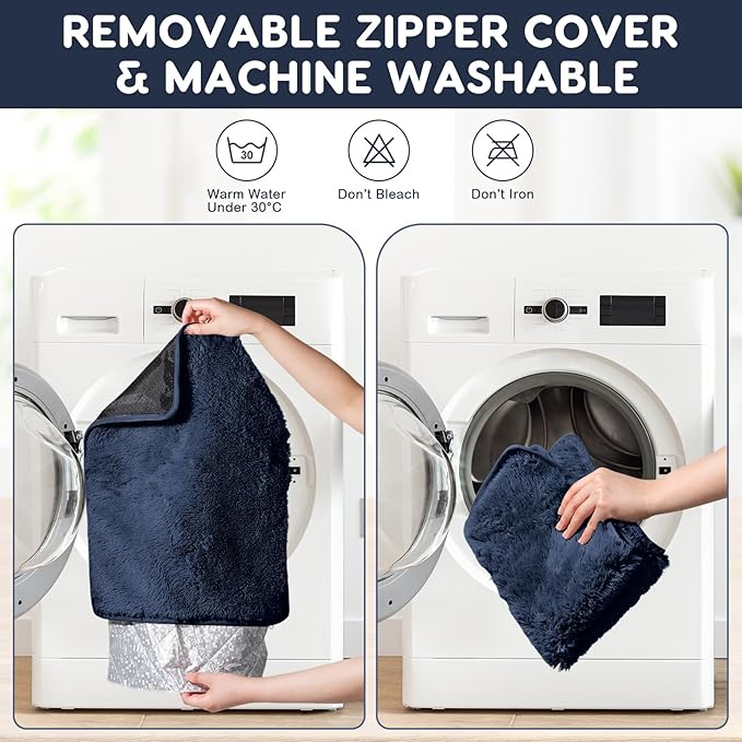 4 Pack Self Warming Cat Bed Pad Self Heating Cat Dog Mat with Fluffy Faux Fur Plush Cat Calming Bed Thermal Cat Mat Washable Pet Pad Anti Slip Bottom for Outdoor Indoor Pets 16" x 20"