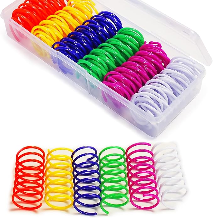 24Pcs 6 Colors Box Stored Springs for Indoor Cats Playing, Interactive Kitten Spiral, Coil Toys, Cat Self-Play Toys, Cat Biting, Swatting, Hunting, Indoor Kitten Springs