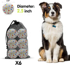 Dog Balls 2.5 Inch, Indestructible Dogs Tennis Balls 6 Pack for Aggressive Chewers, Durable Bouncy Floating Interactive Dog Toys for Large and Medium Dogs, Packed in Mesh Bag (ETPU Material)