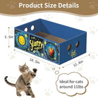 Heavy Duty Cardboard Cat Scratcher Box, Cat Bed with Double-Sided Cardboard Scratch Pad, Interactive Hole Design, Scratch Lounge Bed Suitable for Cats to Rest(Star Pattern)