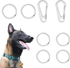 Dog Tag Clips 304 Stainless Steel Pet ID Tag Holder for Dog Cat Collars and Harnesses(8pcs), Silver 04