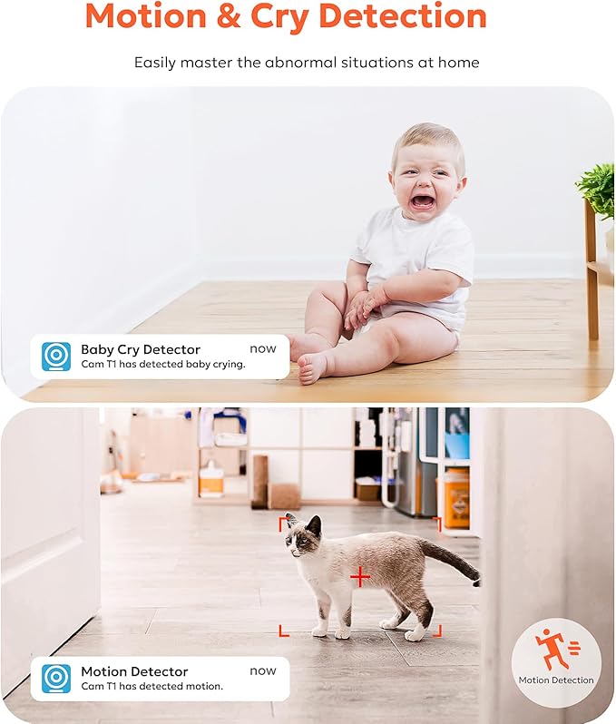 owltron Indoor Security Camera 2K, 2.4GHz WiFi Cameras for Home Security Baby Monitor Camera with Motion/Cry Detection, Pet & Dog Cam with Phone App, Night Vision, 2-Way Audio, Works with Alexa