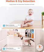 owltron Indoor Security Camera 2K, 2.4GHz WiFi Cameras for Home Security Baby Monitor Camera with Motion/Cry Detection, Pet & Dog Cam with Phone App, Night Vision, 2-Way Audio, Works with Alexa