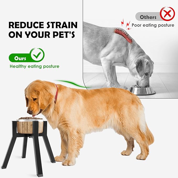 SHAINFUN Dog Bowl Stand for Large Dogs, Adjustable Elevated Dog Bowl Fits 7-10.6" Bowls, Height 11'' , Single Dog Bowl Food Stand Feeder(Bowl not Included) Easy Disassembly, for Medium and Large Dogs